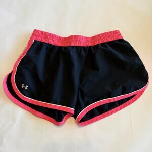Under Armour Heat Gear Brief Lined Shorts Women’s M Pink Black (A0130)